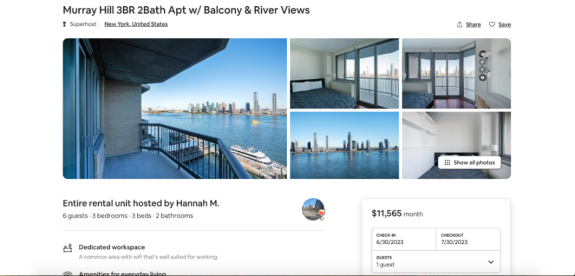 Airbnb product page details 