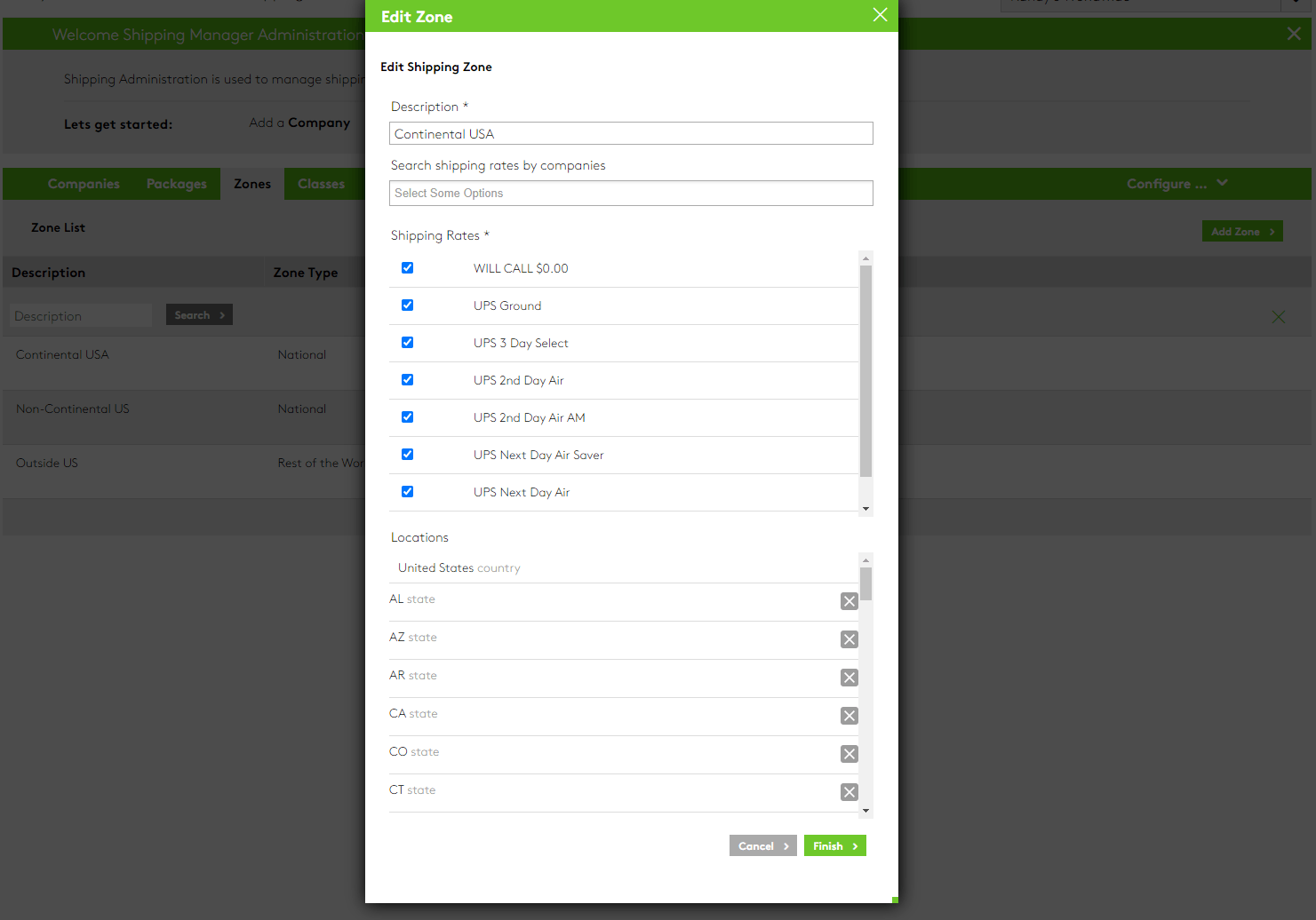 BigCommerce vs Shopify Plus vs Core dna: eCommerce shipping features for Core dna includes Zone-based shipping