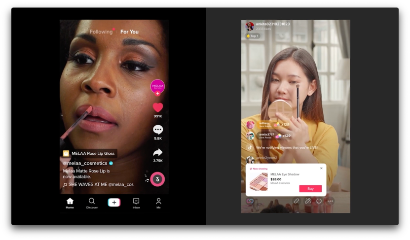 Tiktok shoppable posts and live stream