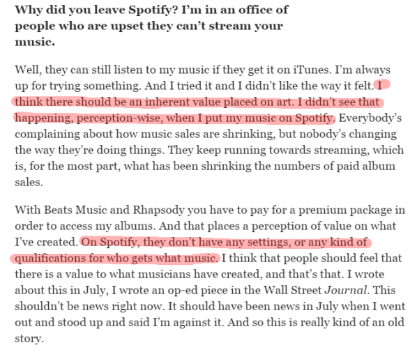 Image. Why did you leave Spotify?