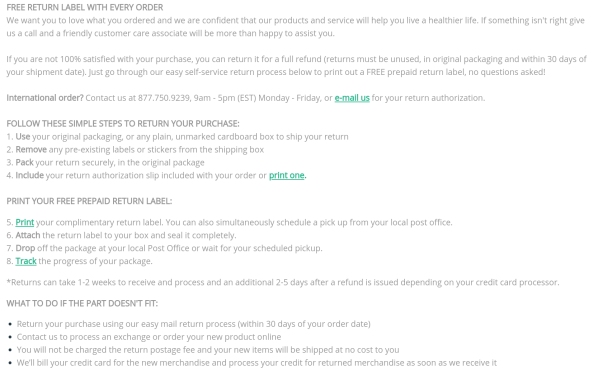 Image. What to do: Make your return policy crystal clear
