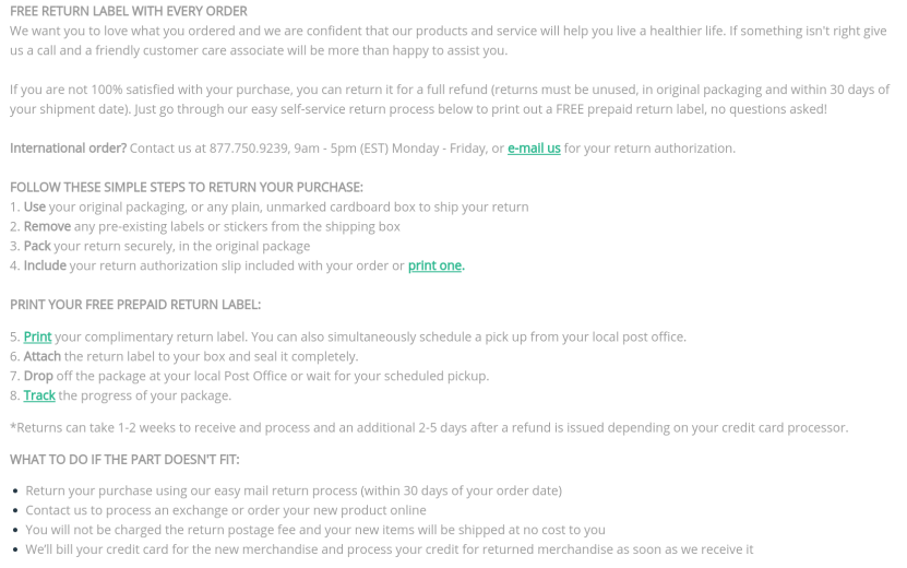 Image. What to do: Make your return policy crystal clear