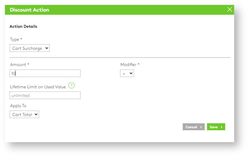 Image. Surcharge action